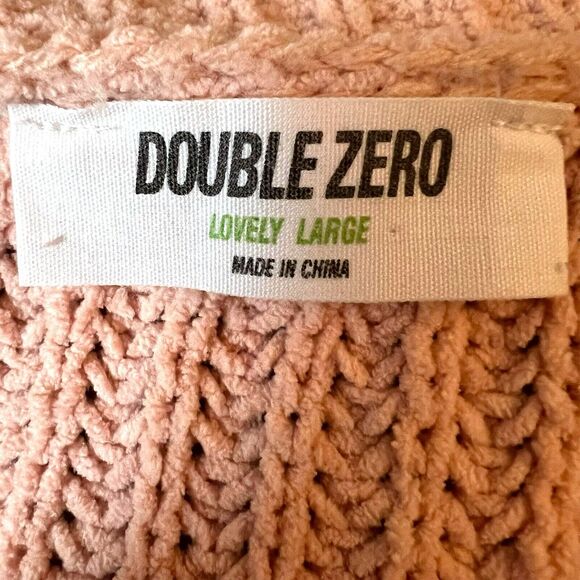 Double Zero Chunky Frayed Cropped Oversized‎ Sweater Size Medium Blush Pink - Picture 5 of 8